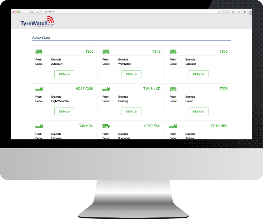 Scrolling view of our connected tyre technology system