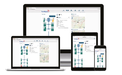 Connected Tyre Technology - screen shots of Tyrewatch working on different devices