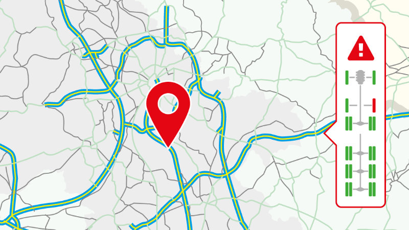 Connected Tyre Technology shows a map with location marked